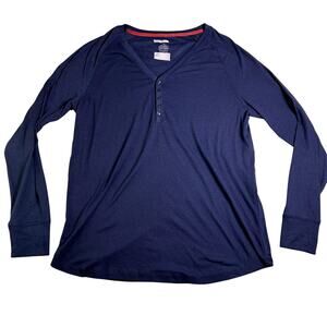 NWOT Y2K Ribbed Knit Henley Navy Women's Large Bella Swan Twilight Core